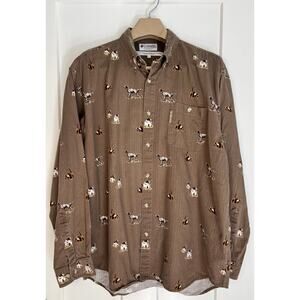 Columbia‎ Men's Size LARGE Long Sleeve Bird Hunting Shirt Brown Duck